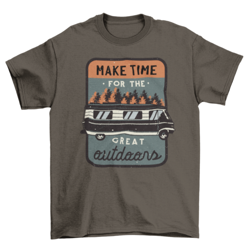 Camping van vintage badge t-shirt