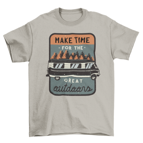 Camping van vintage badge t-shirt