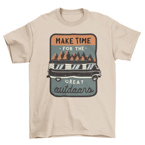 Camping van vintage badge t-shirt