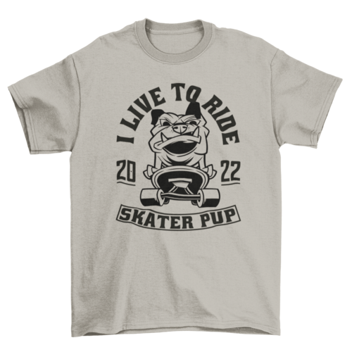 Bulldog animal on skateboard t-shirt