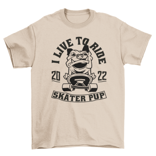 Bulldog animal on skateboard t-shirt