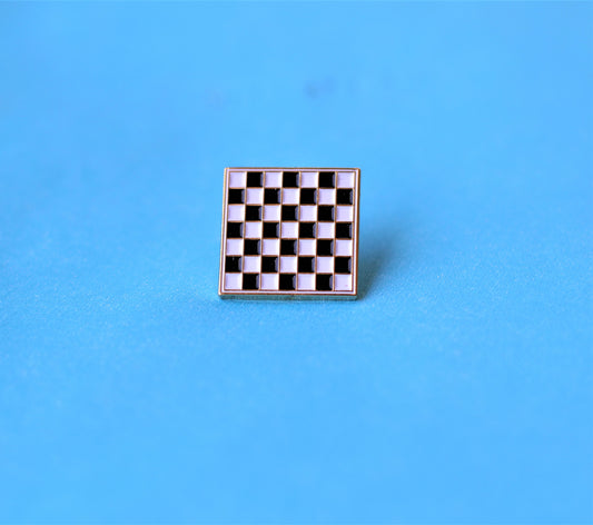 Black and white chessboard Pin