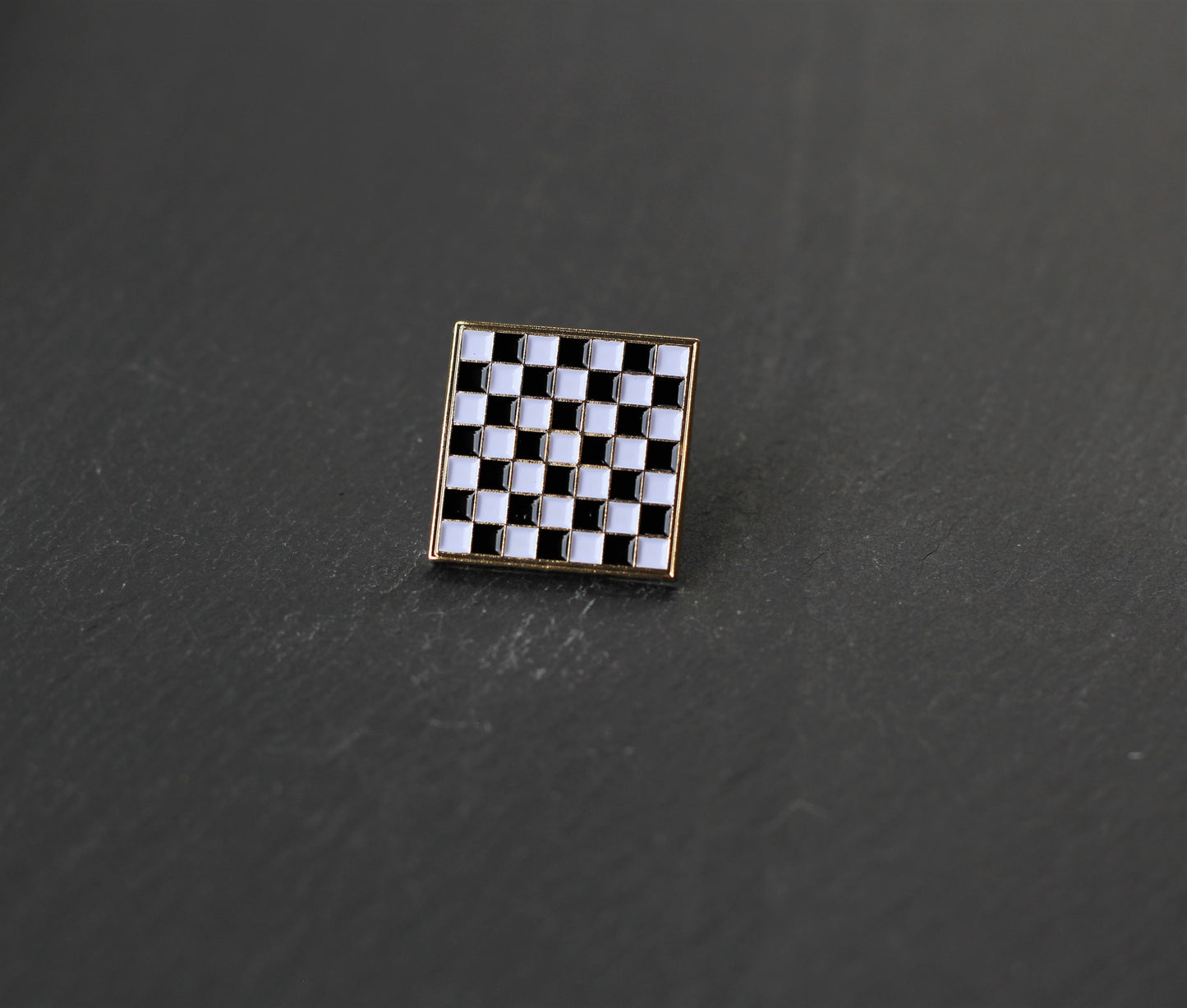 Black and white chessboard Pin